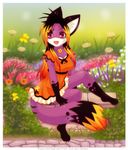  cute dress feline female flower luna777 mammal open_mouth smile solo 