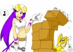  blonde_hair box canine eyewear female fox gloves goggles hair human humanized imminent_hilarity irengard long_hair long_purpel_hair male mammal midriff miles_prower musical_note navel plain_background purple_hair screwdriver screwdriver_(tool) sega sonic_(series) sonic_riders sunglasses tail wave_the_swallow white_background wrench 