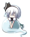  chibi dollar ghost hitodama konpaku_youmu konpaku_youmu_(ghost) lowres simple_background solo touhou white_background 