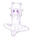  feet hat keroro_gunsou monochrome moriya_suwako purple sketch socks solo touhou yuuki_(ashitahare) 