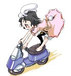  animal_ears baku_taso barefoot bunny_ears bunny_tail ground_vehicle inaba_tewi motor_vehicle oekaki scooter solo tail touhou 