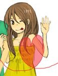  :p ;p bad_id bad_pixiv_id brown_eyes brown_hair camisole copyright_request heart long_hair mimoko one_eye_closed solo_focus tongue tongue_out waving 