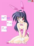  animal_ears bare_legs black_hair bunny_ears bunnysuit leotard long_hair norizou_type-r original pink_eyes pink_leotard solo tail 