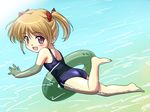  barefoot hinako_(sister_princess) innertube masakichi_(crossroad) one-piece_swimsuit school_swimsuit sister_princess solo swimsuit water 