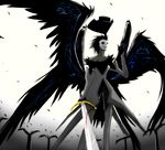  artist_request black_wings demon nyx_avatar persona persona_3 solo sword weapon wings 
