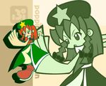  chibi hong_meiling ikasui_(okakenn1224) parody puyopuyo puyopuyo_fever red_hair solo style_parody touhou zoom_layer 