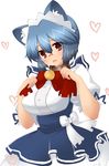  animal_ears blue_hair cat_ears collar copyright_request glasses maid red_eyes solo umehara_emika 