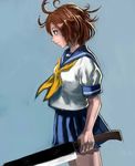  bad_id bad_pixiv_id beni-syoga brown_hair hatchet higurashi_no_naku_koro_ni nose_hatchet ryuuguu_rena school_uniform solo 