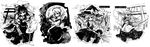  cis_(carcharias) greyscale hakurei_reimu highres izayoi_sakuya kirisame_marisa kochiya_sanae long_image monochrome multiple_girls oekaki touhou wide_image 