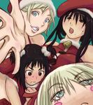  angela_burton blonde_hair blush christmas embarrassed genshiken lips multiple_girls ogiue_chika oono_kanako santa_costume st-retcher susanna_hopkins sweatdrop 