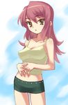  bad_id bad_pixiv_id brown_eyes camisole long_hair original oryou red_hair shorts solo tank_top 