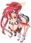  bad_id bad_pixiv_id bent_over bikini_top boots breasts cleavage crossed_arms harepore huge_breasts jpeg_artifacts leaning_forward long_hair ponytail red_hair solo tengen_toppa_gurren_lagann thighhighs yoko_littner 