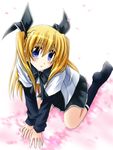  blonde_hair blue_eyes copyright_request long_hair otoki_raku ribbon solo 