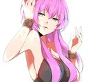  armpits blue_eyes breasts bug butterfly hair_over_breasts hands insect large_breasts long_hair megurine_luka pink_hair sideboob simple_background solo tori_no_karaage vocaloid wrist_cuffs 