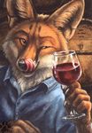 alcohol beverage blotch canine derp drink fox licking licking_lips mammal solo tongue wine 