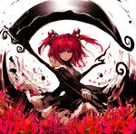  alternate_weapon bad_id bad_pixiv_id hair_bobbles hair_ornament onozuka_komachi red_eyes red_hair scythe solo touhou two_side_up violence_kumahina weapon 