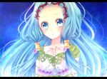  ajuvyrvosjfj aqua_eyes aqua_hair bad_id bad_pixiv_id blue_background circlet expressionless forehead hair_tubes long_hair richea_spodune solo tales_of_(series) tales_of_hearts 