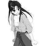  angry bad_id bad_pixiv_id greyscale japanese_clothes kamiya_kaoru kimono long_hair monochrome ponytail rurouni_kenshin sarashi solo yumi_(konbutamago) 