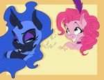  alicorn crystal-for-ever duo equine female friendship_is_magic helmet horn horse mammal my_little_pony nightmare_moon_(mlp) pinkie_pie_(mlp) pony smile 