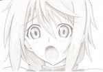  bad_id bad_pixiv_id charlotte_dunois highres infinite_stratos kinta_(distortion) monochrome open_mouth solo traditional_media 