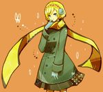  aegis_(persona) android bad_id bad_pixiv_id blonde_hair blue_eyes bug butterfly coat contemporary earmuffs gloves insect mamekakao_(higanbana) persona persona_3 scarf short_hair solo 