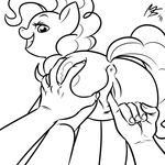  animal_ears anus back_turned bestiality black_and_white butt butt_grab cutie_mark disembodied_hand duo equine female feral fingering first_person_view friendship_is_magic grin hair hands horse human interspecies line_art looking_at_viewer looking_back mammal megasweet monochrome my_little_pony pinkie_pie_(mlp) plain_background pony pussy raised_tail signature smile spread_pussy spreading tail vaginal vaginal_fingering white_background 