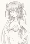  bad_id bad_pixiv_id bikini blush breasts hands_on_hips kinta_(distortion) long_hair mayoi_neko_overrun! serizawa_fumino small_breasts solo swimsuit traditional_media very_long_hair 