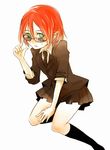  ang bad_id bad_pixiv_id genderswap genderswap_(mtf) glasses green_eyes inazuma_eleven inazuma_eleven_(series) kiyama_hiroto pointy_ears red_hair short_hair solo 