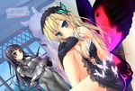  accel_world armor bankoku_ayuya bare_shoulders black_hair blonde_hair blue_eyes blush boku_wa_tomodachi_ga_sukunai breasts bug butterfly butterfly_hair_ornament butterfly_wings cleavage cosplay cover cover_page dutch_angle elbow_gloves frown gloves hair_ornament hairband holding insect kashiwazaki_sena kuroyukihime kuroyukihime_(cosplay) large_breasts leg_hug long_hair looking_at_viewer mikazuki_yozora multiple_girls purple_eyes sideboob silver_crow silver_crow_(cosplay) sitting window wings 