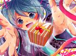  :d aqua_eyes aqua_hair bad_id bad_pixiv_id blush gift hatsune_miku ichitaro open_mouth outstretched_arms smile solo vocaloid 