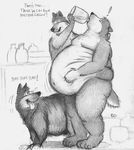  belly belly_overhang canine chubby dog drinking feral gay male mammal nude obese overweight water weight_gain 