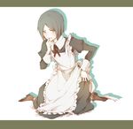  alternate_costume bad_id bad_pixiv_id black_hair bob_cut crossdressing enmaided fate/zero fate_(series) green_eyes highres maid maid_headdress male_focus otoko_no_ko short_hair sobame_shi_o solo waver_velvet 