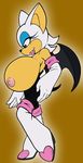  animal_ears bat big_breasts blue_eyes breasts female hair high_heels huge_breasts mammal nipples rouge_the_bat sega solo sonic_(series) standing tail vkyrie white_hair wings 