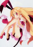  :) blonde_hair disgaea flonne flonne_(fallen_angel) harada_takehito high_heels long_hair makai_senki_disgaea red_eyes ribbon smile tail wings 