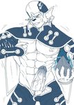  armor balls biceps big_penis blue_and_white chrono_cross claws clothed clothing demi-human erection fangs feline half-dressed kyuuhari leaking lynx lynx_(chrono_cross) male mammal monochrome muscles nipple_pinch nipples panther pants pecs penis precum rape_face smilke thick_penis topless uhoh vein 