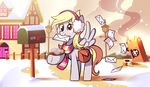  animal_ears christmas crash derp derpy_hooves_(mlp) earmuffs equine female feral fire friendship_is_magic hair holidays horse house karzahnii mail mammal my_little_pony outside pegasus pony scarf solo tail wing_boner wings xmas 