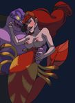  aladdin breasts crossover disney dontfapgirl ear_piercing evil_manta female glowing_eyes hair interspecies male manta mermaid nipples piercing red_hair saleen the_little_mermaid yellow_eyes 