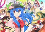  alice_margatroid blue_hair boat bow food fruit hakurei_reimu hat hinanawi_tenshi izayoi_sakuya kirisame_marisa kiyu_(queue) kochiya_sanae konpaku_youmu long_hair multiple_girls nagae_iku onozuka_komachi patchouli_knowledge peach red_eyes reisen_udongein_inaba remilia_scarlet saigyouji_yuyuko scarlet_weather_rhapsody scythe shameimaru_aya shanghai_doll touhou touhou_hisoutensoku watercraft wings yakumo_yukari 