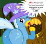  anus arthropod b.sting bee bee_sting beehive bsting butt cutie_mark equine female feral friendship_is_magic hair honey horse insect mammal my_little_pony pain pony pussy raised_tail solo sting tail trixie_(mlp) 