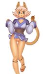  animal_ears blue_eyes blush bottomless cat_ears cat_tail final_fantasy final_fantasy_xi highres japanese_clothes mithra pink_hair pubic_hair tail 