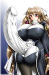  aoi_kimi breasts bush erection futanari huge_penis kyoukai_senjou_no_horizon large_breasts long_hair nipples pantyhose penis skintight testicles 