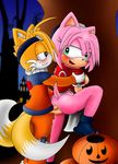  2_cocks amy amy_rose anal bigdon1992 bigdon992 blush breasts butt canine clothing cosplay female flower fox halloween hedgehog holidays male mammal multi_cock night penetration penis pussy rose sega sex sonic_(series) straight tail the treat trick 