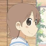  aioi_yuuko animated animated_gif brown_hair lowres nichijou screencap smile solo 