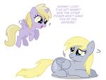  alicorn blonde_hair bubble crying cub cute cutie_mark derp derpy_hooves_(mlp) dinky_hooves_(mlp) english_text equine female feral flausch-katzerl flying friendship_is_magic fur grey_coat grey_fur hair horn mammal my_little_pony peagusas pegasus plain_background purple_coat purple_fur purple_text tears text transparent_background white_background winged_unicorn wings yellow_eyes young 