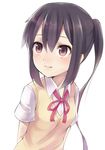  bad_id bad_pixiv_id black_hair blush k-on! kyuri long_hair nakano_azusa red_eyes smile solo sweater_vest twintails 