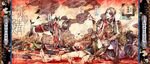  2girls bird blacksmith_(nobunaga&#039;s_ambition_online) blacksmith_(nobunaga's_ambition_online) blood corpse eyepatch highres horse multiple_girls nobunaga&#039;s_ambition nobunaga&#039;s_ambition_online nobunaga's_ambition nobunaga's_ambition_online nobunaga_no_yabou samurai_(nobunaga&#039;s_ambition_online) samurai_(nobunaga's_ambition_online) sitting smoke 