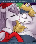  equine female feral friendship_is_magic horn john_joseco kissing male mammal mistletoe my_little_pony pillow prince_blueblood_(mlp) princess_celestia_(mlp) princess_molestia_(mlp) tumblr unicorn winged_unicorn wings 