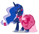  alicorn alpha_channel blue_hair crown dress ear_piercing earings equine female feral flausch-katzerl friendship_is_magic hair horn mammal my_little_pony necklace piercing pink pink_clothing pink_dress plain_background princess_luna_(mlp) ribbons solo transparent_background unicorn 