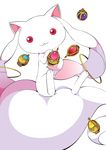  creature kyubey large_tail mahou_shoujo_madoka_magica mzh no_humans red_eyes sitting_on_tail solo soul_gem tail 