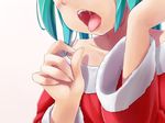  aqua_hair hands hatsune_miku head_out_of_frame miu_(angelo_whitechoc) open_mouth oral_invitation saliva sexually_suggestive solo tongue tongue_out vocaloid 